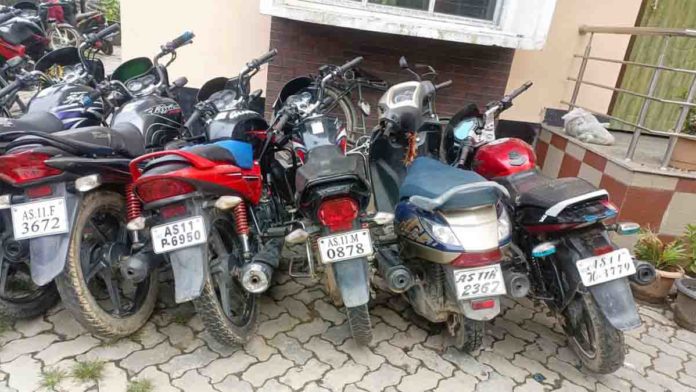 Stolen bikes recovered and Cachar police arrests bike lifters