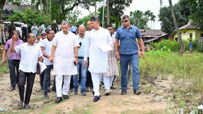 Minister Pijush Hazarika Inspects Erosion at Jatinga River in Barkhola