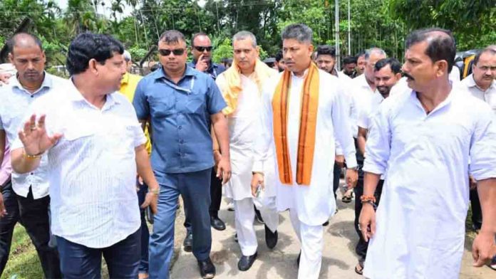 Minister Pijush Hazarika Visits Indo-Bangla Border to Inspect Sluice Gates in Cachar District