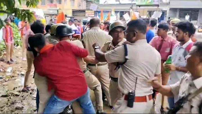 ABVP-TMC Clash in Silchar Over Mamata Banerjee Effigy Burning