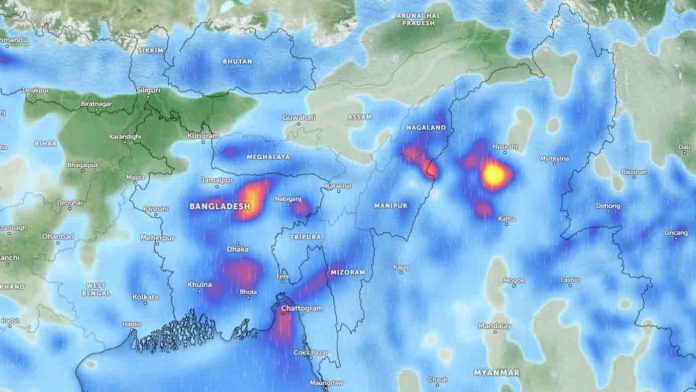 Heavy Rain and Flash Flood Risk in Northeast India