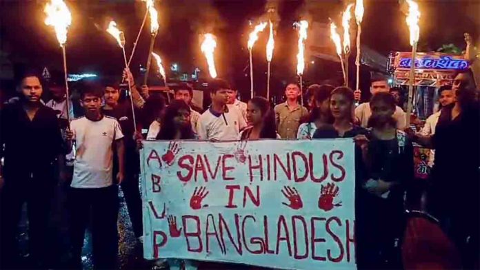 Karimganj ABVP Protests Against Hindu Persecution in Bangladesh