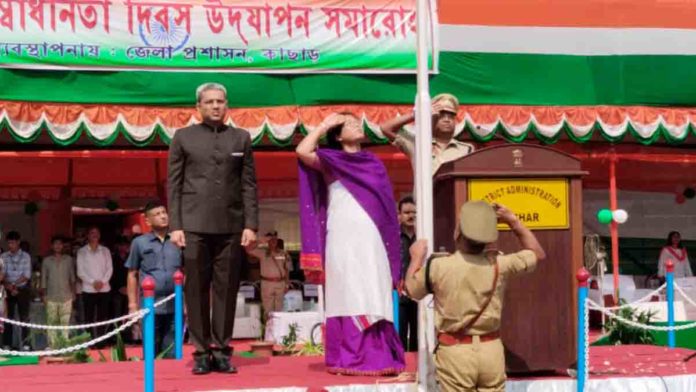 Nandita Garlosa Hoists Flag at Silchar’s 78th Independence Day