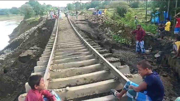 Train Services Halted as Dhaleshwari River Submerges Tracks